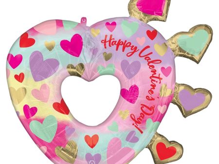 Valentine s Day Pastel SuperShape Balloon 76x78cm For Sale