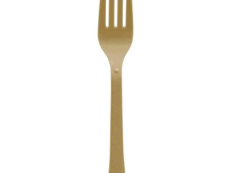 Gold Heavy Weights Plastic Forks 20pcs Online