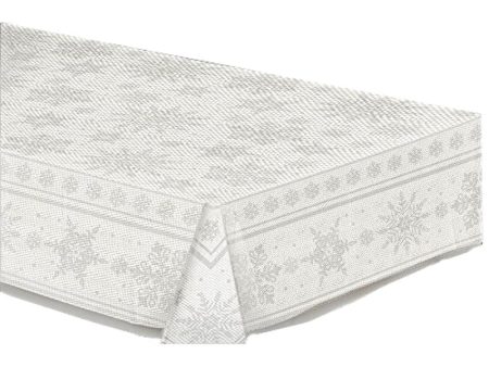 White Snowflake Lace Table Cover 60in x 84in For Sale