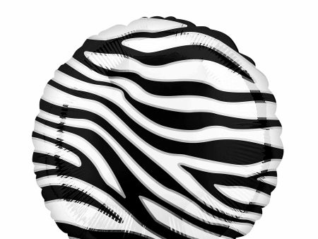 Zebra Print Animalz Foil Balloon 45cm on Sale