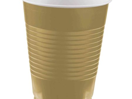 Gold Plastic Cups 18oz, 20pcs Cheap