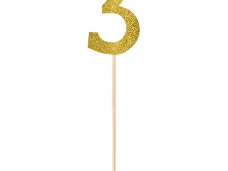 #3 Gold Large Glitter Pick Online now