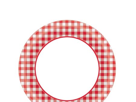 PICNIC GINGHAM 8.5inch ROUND PLATE Online Hot Sale