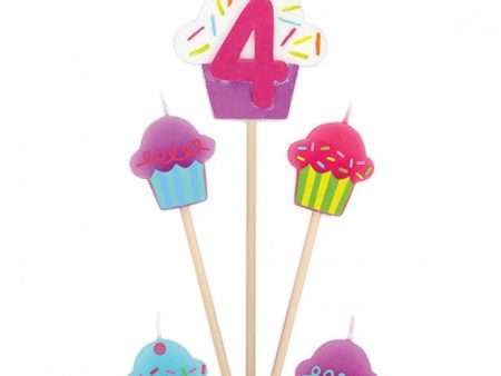 #4 Cupcake Birthday Pick Candle Discount