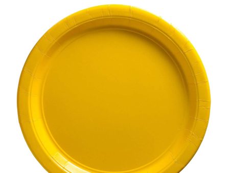 Yellow Round Paper Plates Midcount 8in 20pcs Cheap