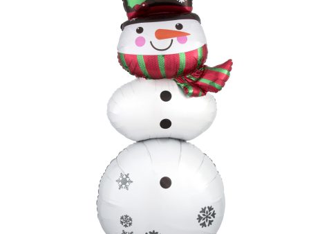 Snowman Stacker Giant Foil Baloon 63x154cm For Cheap