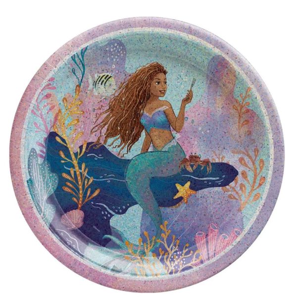 The Little Mermaid Round Plates 9in, 8pcs Fashion