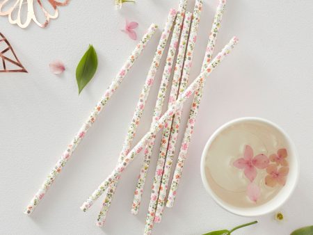 Ditsy Floral Paper Straws 25pcs For Discount