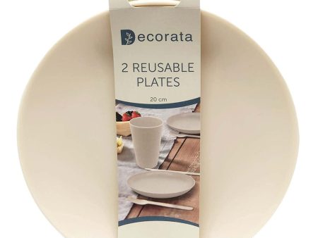 Beige Reusable Party Plastic Plates 7in 2pcs For Cheap