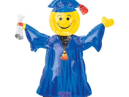 Smiley Grad - Blue Mini Shape Foil Balloon Fashion