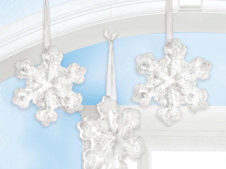 Snowflakes 3D Hanging Decoration 3pcs For Cheap