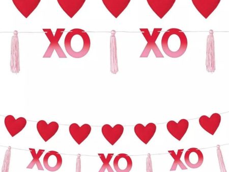 Xoxo Tassel & Stuffed Hearts Banner Set Hot on Sale