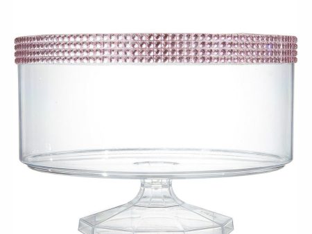 Clear Plastic Small Trifle Container With Pink Gems Discount