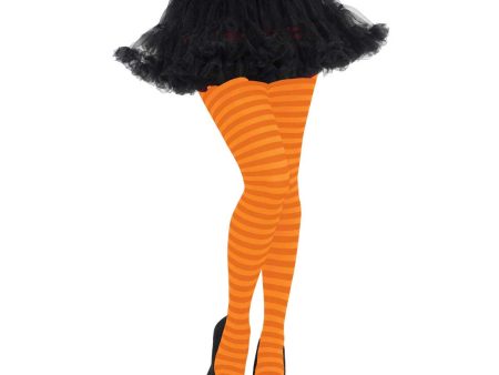 Tights Striped Orange For Cheap