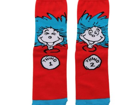 Dr. Seuss Thing 1 & 2 Crew Socks One Size For Sale