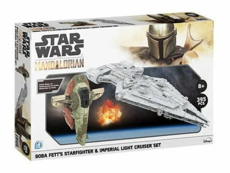 STAR WARS: MANDALORIAN: BOBA FETT S STARFIGHTER & IMPERIAL LIGHT CRUISER - PAPERMODEL KIT For Sale