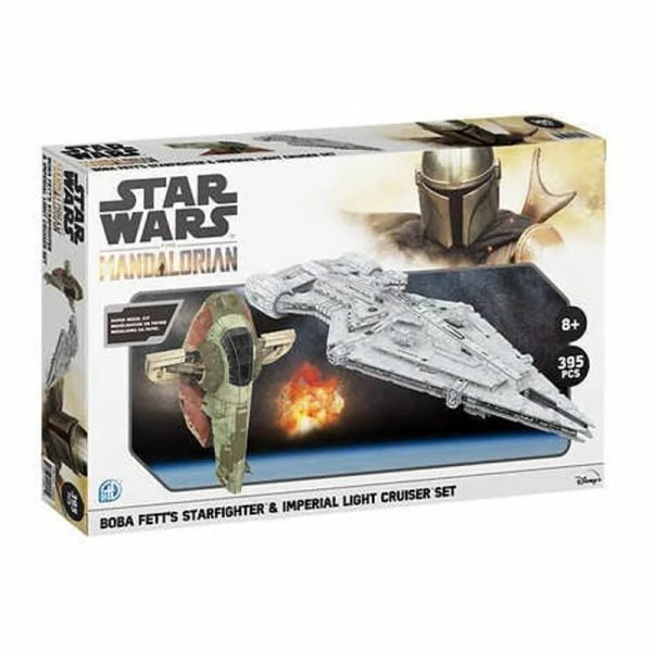 STAR WARS: MANDALORIAN: BOBA FETT S STARFIGHTER & IMPERIAL LIGHT CRUISER - PAPERMODEL KIT For Sale