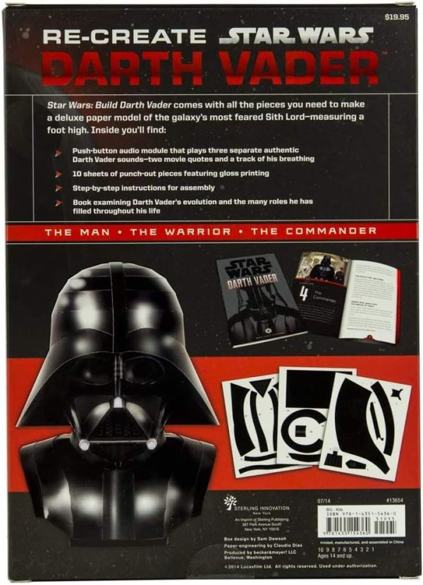 STAR WARS: BUILD DARTH VADER (1  TALL) - DELUXE PAPERMODEL KIT-2015 For Sale